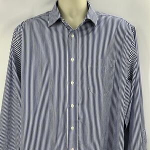 Jos A Bank men’s blue white striped long sleeve shirt